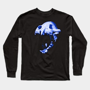 Predator Skull Blue Long Sleeve T-Shirt